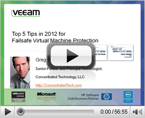 Top 5 Tips in 2012 for failsafe virtual machine protection